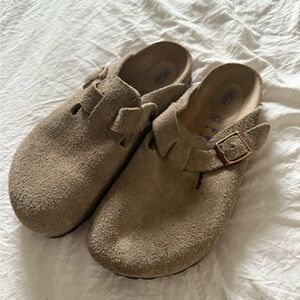 Birkenstock Womens Boston Clog - Taupe Size 38